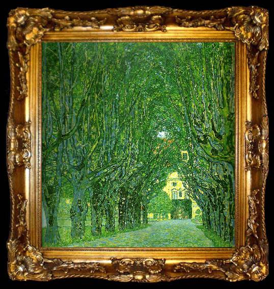 framed  Gustav Klimt allea i slottet kammers park, ta009-2